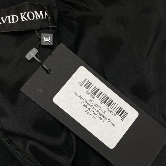 David Koma Strapless Illusion Gown Black Stretch Evening Formal - Picture 11 of 15